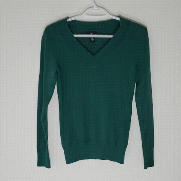 Gap green xs v neck long sleeve sweater - Picture 1 of 6